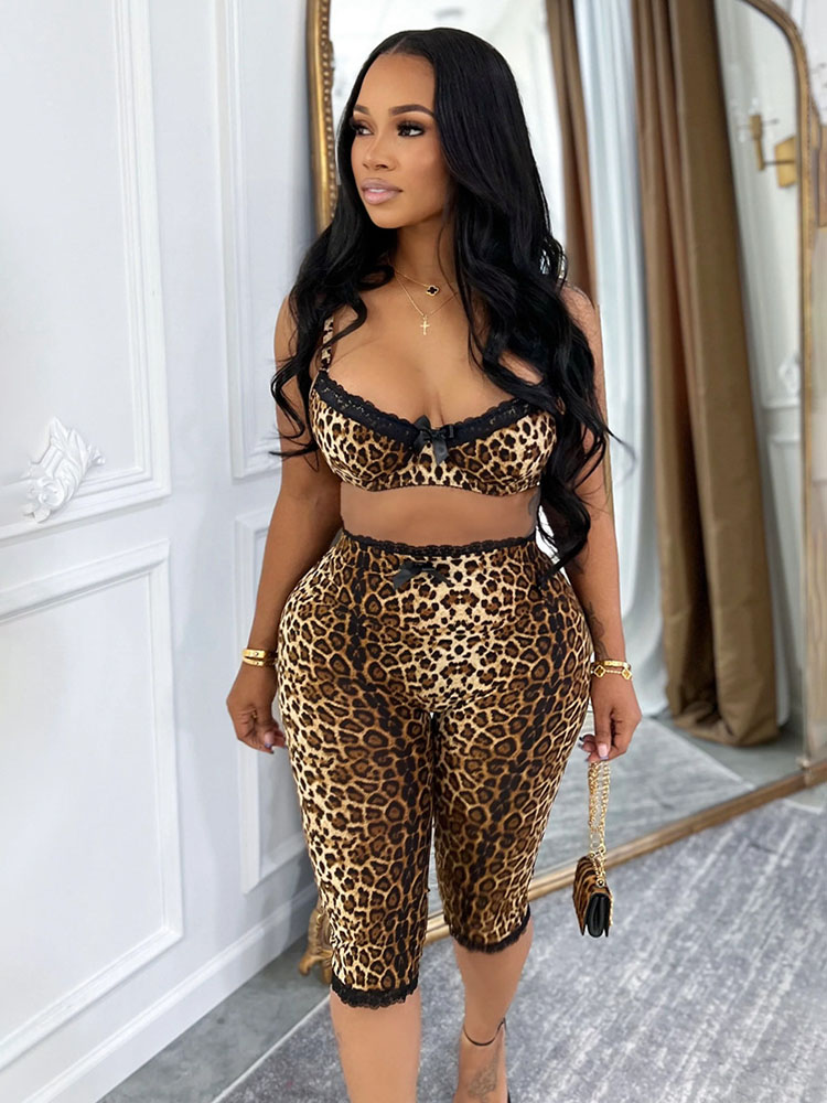 Doyerl Leopard Print Sexy Club - огляд і ціна Lace Bralette Set